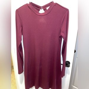 Long Sleeve Maroon Dress